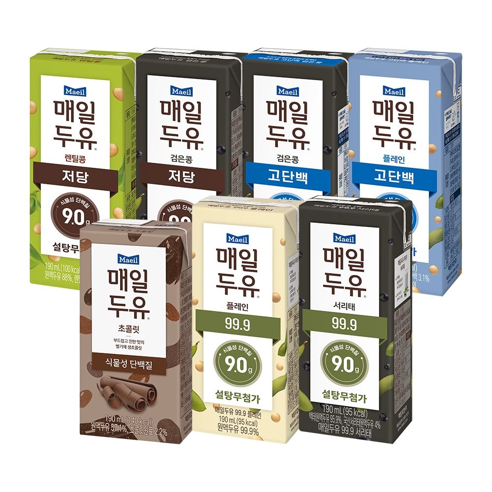 매일두유 고단백/고단백 검은콩 190ml 48팩 (25,930원) (무료)