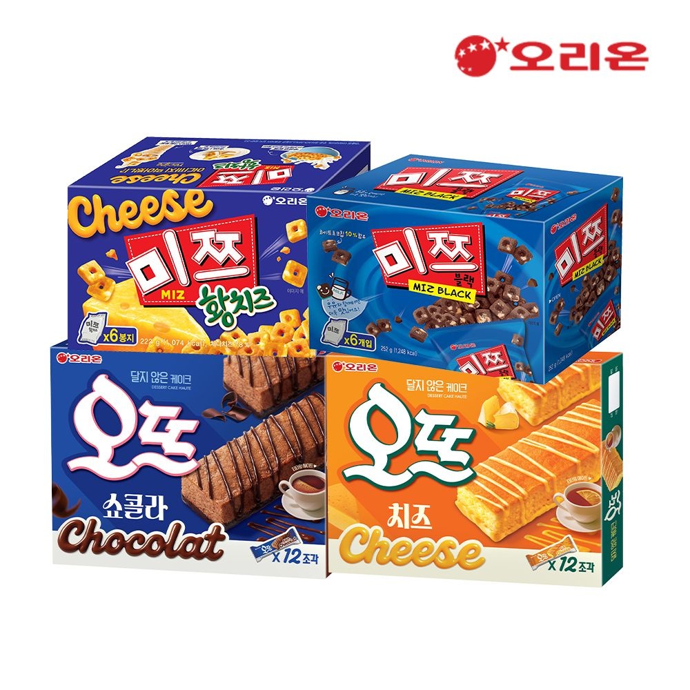 오리온 미쯔 황치즈6P+미쯔6P+오뜨쇼콜라12P+오뜨치즈12P (14,400원) (무료)