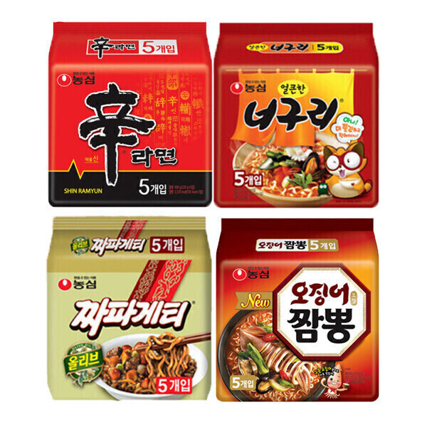 신라면 너구리 오징어짬뽕 짜파게티 (15,220원) (무료)