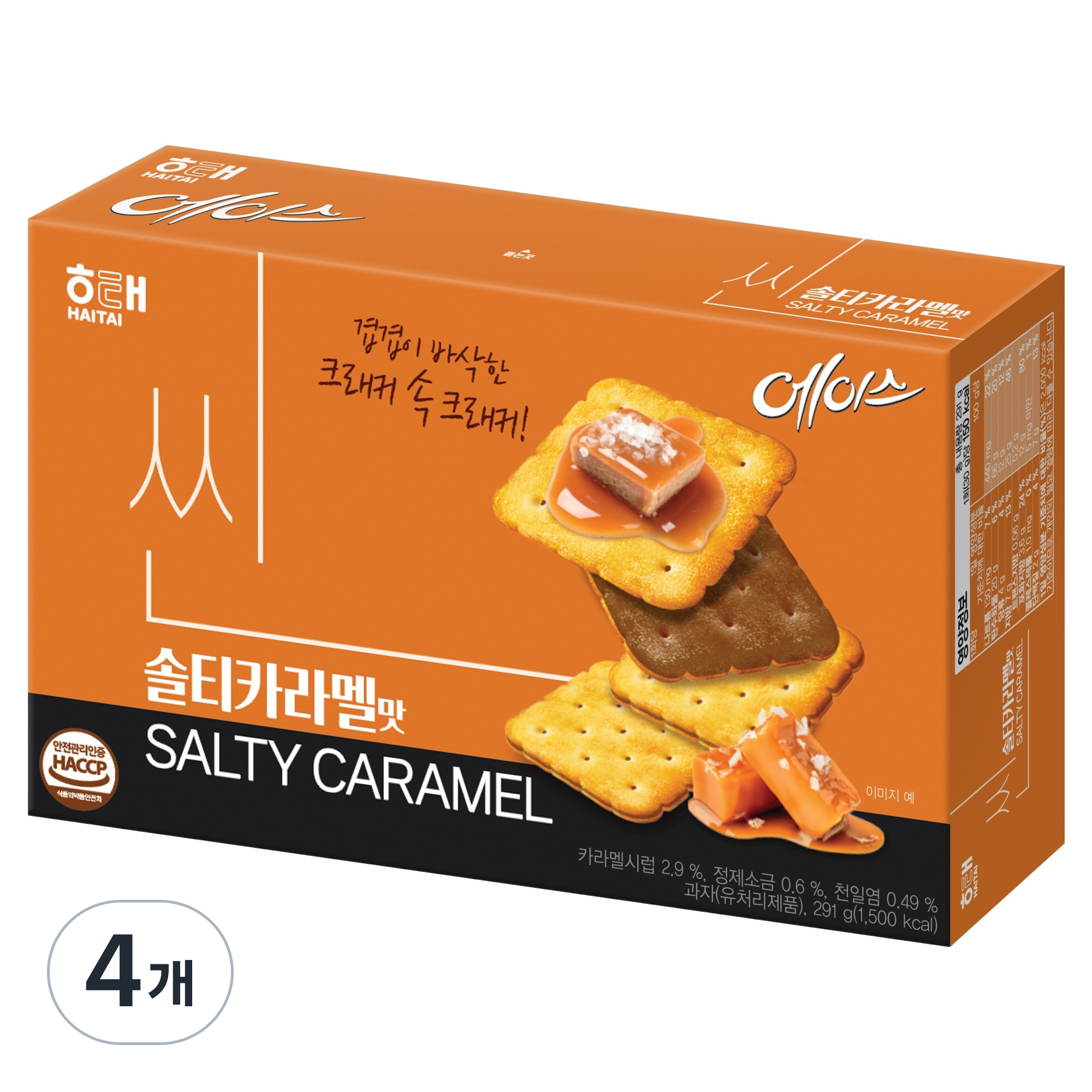 해태에이스 씬 솔티카라멜, 291g, 4개 (9,900원) (와우무료)