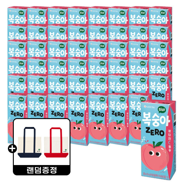 롯데칠성 히야 제로 복숭아 200mlx24입+24입 (2박스) +히야 에코백 1개 증정 (14,300원) (무료)