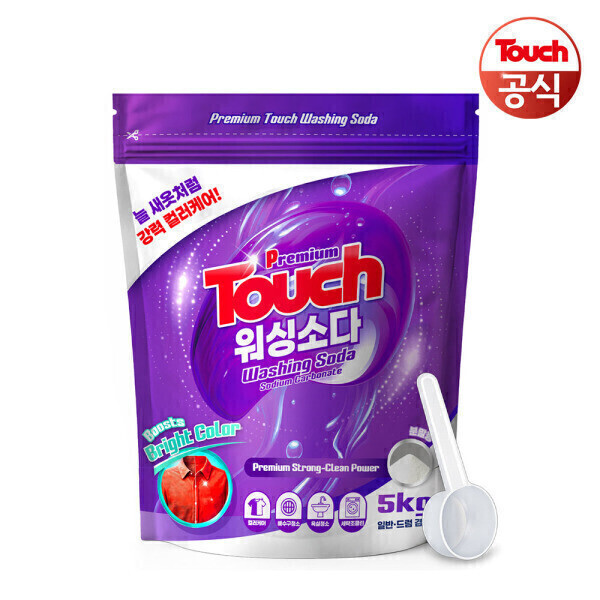 터치 프리미엄 미국산 탄산 워싱소다 5kg+스푼1개/빨래냄새 쉰내 제거 (6,630원) (무료)