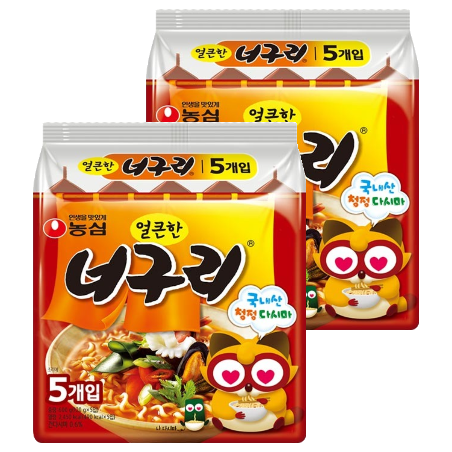 너구리 얼큰한맛 120g, 10개 (7,400원) (로켓)