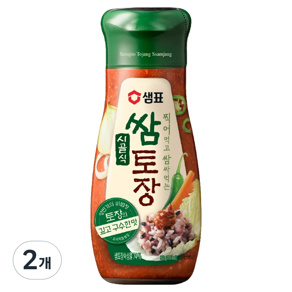 샘표 시골식 쌈토장 튜브형, 350g, 2개 (5,480원) (와우무배)