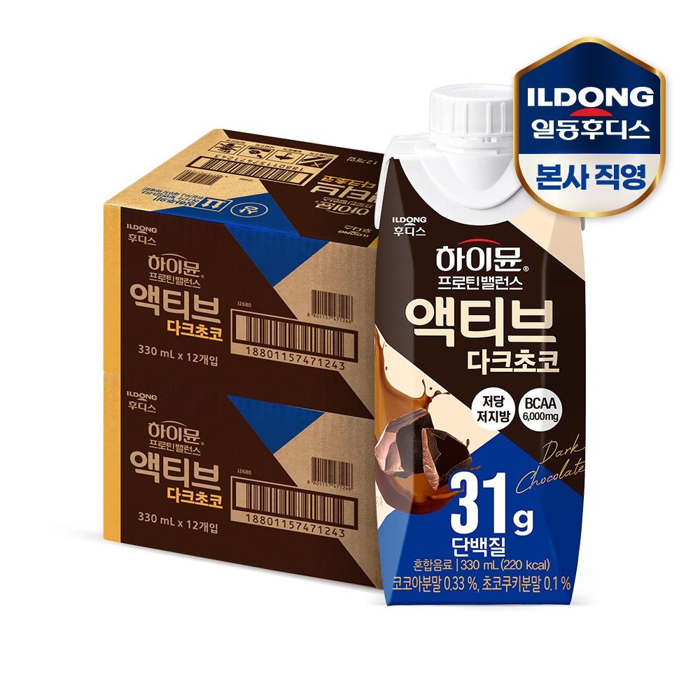 프로틴 밸런스 액티브 다크초코 330ml 24개 (39,610원) (무료)