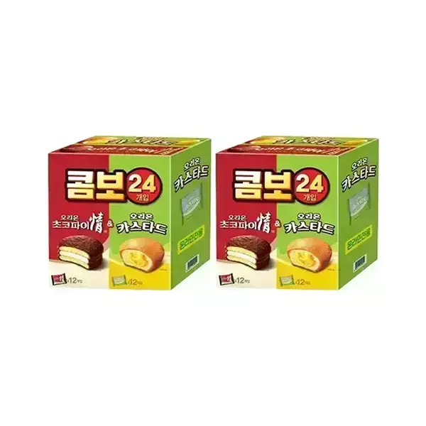 오리온 베스트파이콤보 24입(초코파이12p+카스타드12p), 2개 티멤 (12,900원) (무료)