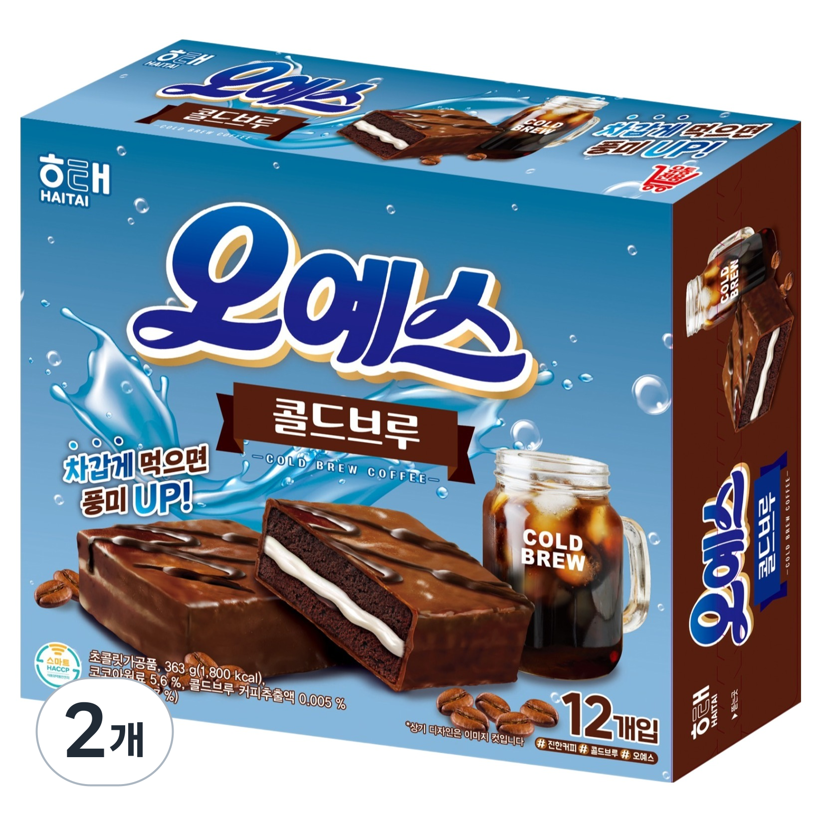 해태제과 오예스 콜드브루, 363g, 2개 (7,820원) (와우무료)
