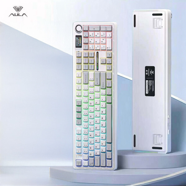 Aula 독거미 f108 pro 경우축 화이트 그레이 풀배열 유무선 기계식키보드 8000배터리 (47,900원) (무배)