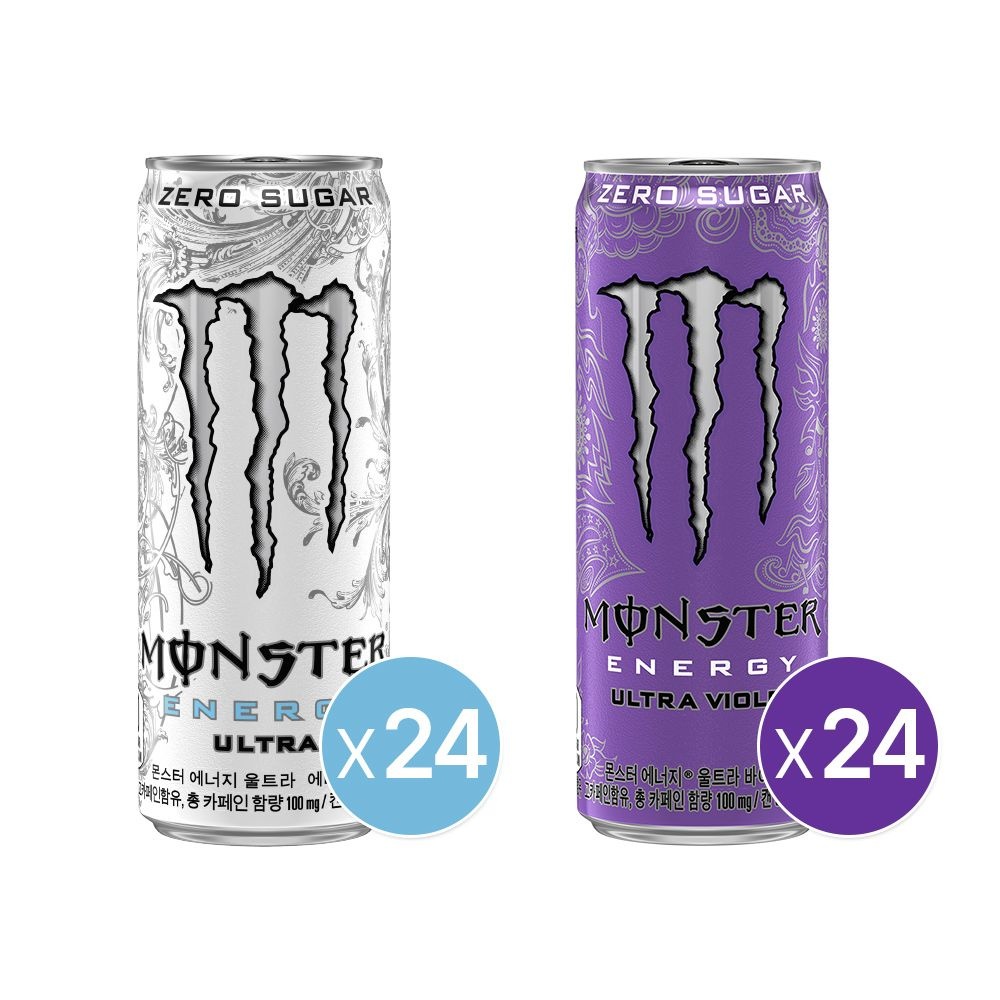 몬스터 에너지 울트라 355ml 24캔+몬스터 바이올렛 355ml 24캔 (45,810원) (무료)